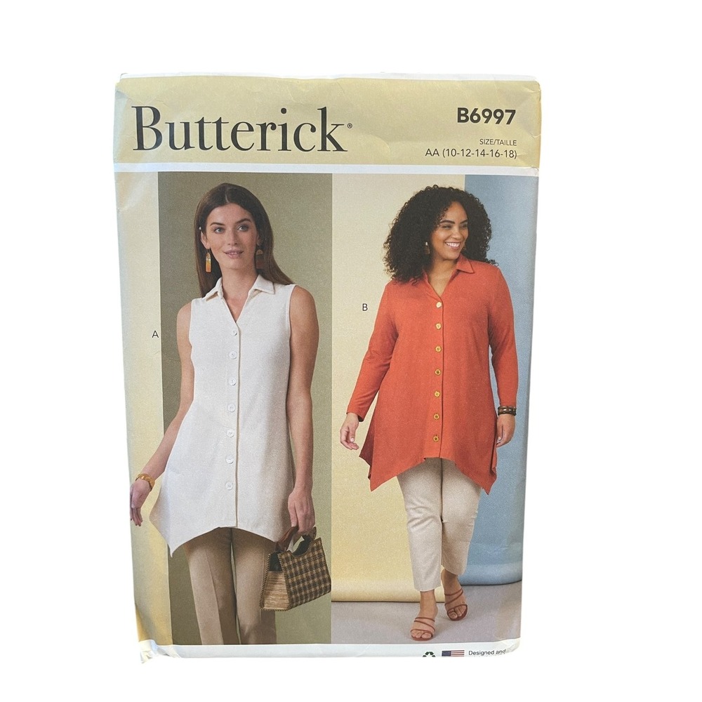 Butterick B6997 Misses Women's Knit Tops Size 10-18 Easy Sewing Pattern